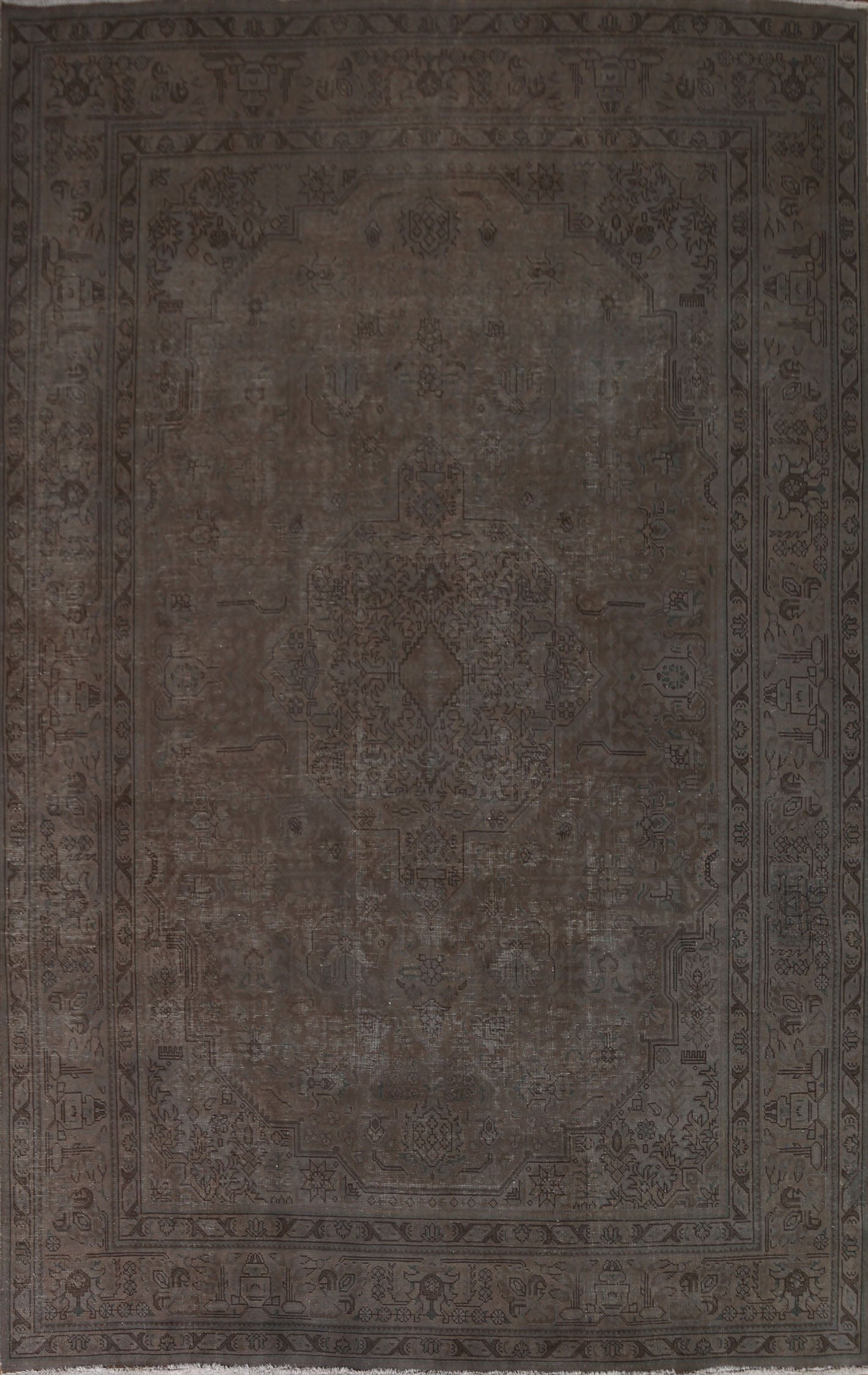 Distressed Over-Dyed Tabriz Persian Area Rug 8x11