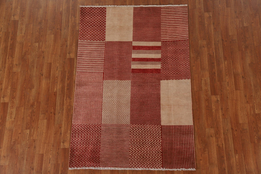 Contemporary Gabbeh Kashkoli Area Rug 4x6