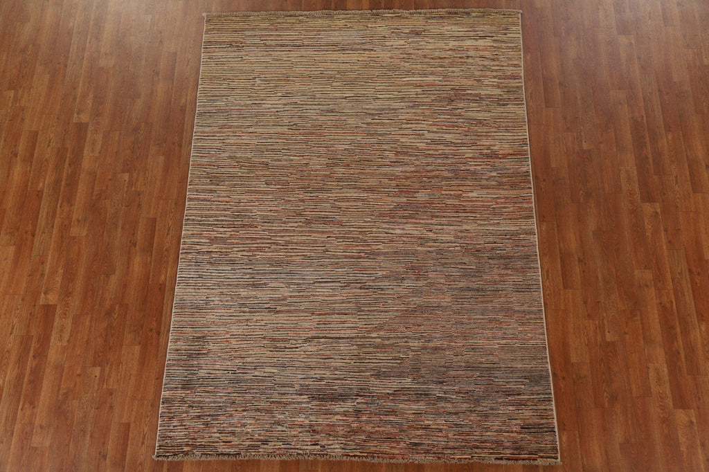 Striped Gabbeh Kashkoli Wool Area Rug 6x8