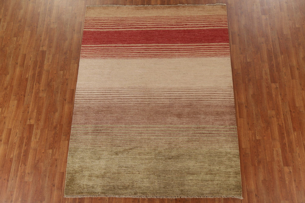 Striped Gabbeh Kashkoli Modern Area Rug 6x8