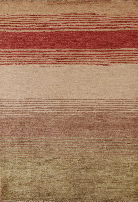 Striped Gabbeh Kashkoli Modern Area Rug 6x8