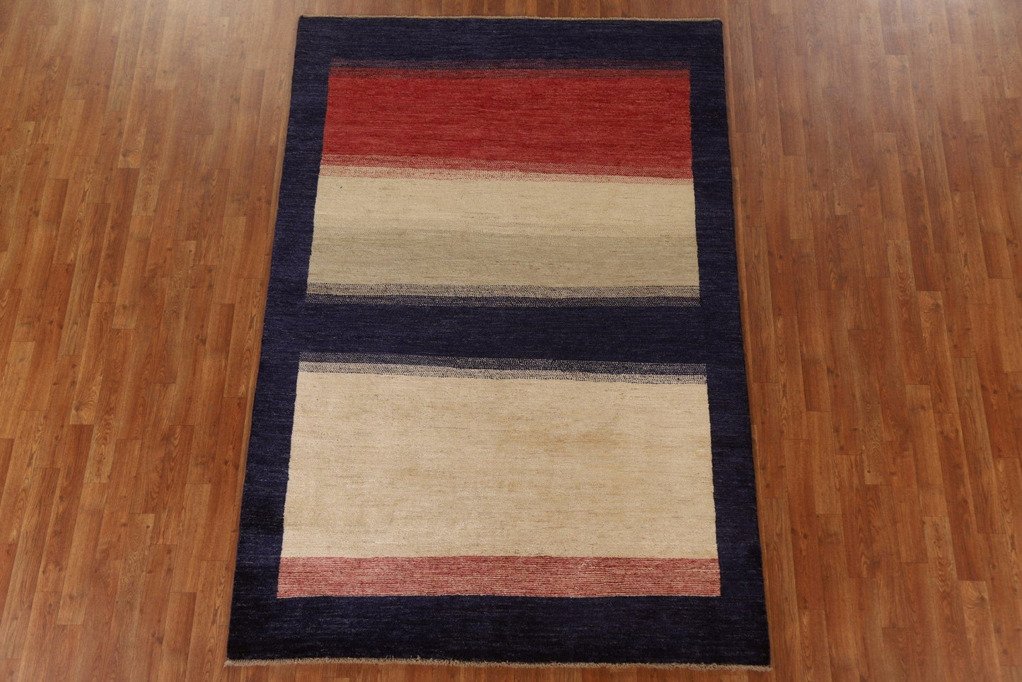 Contemporary Gabbeh Kashkoli Wool Area Rug 5x8