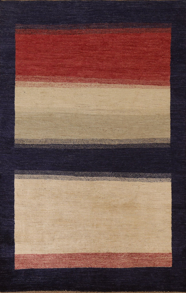 Contemporary Gabbeh Kashkoli Wool Area Rug 5x8