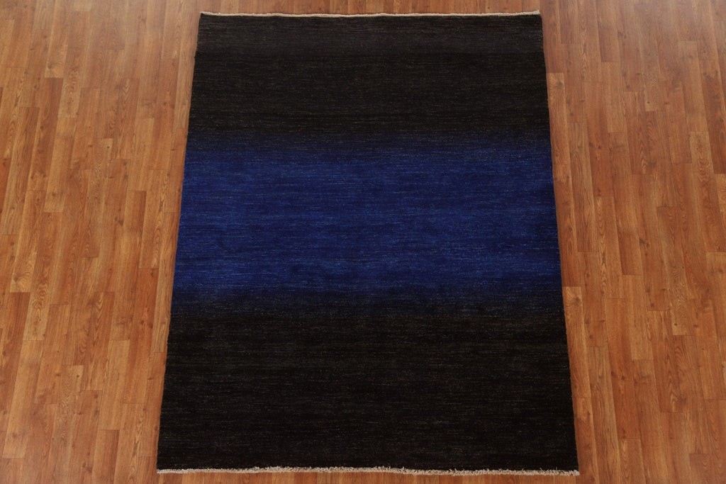 Black & Blue Gabbeh Kashkoli Modern Area Rug 5x7