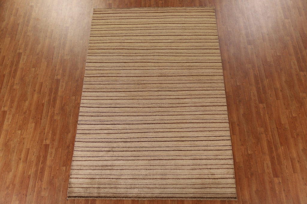 Striped Gabbeh Kashkoli Modern Area Rug 7x10