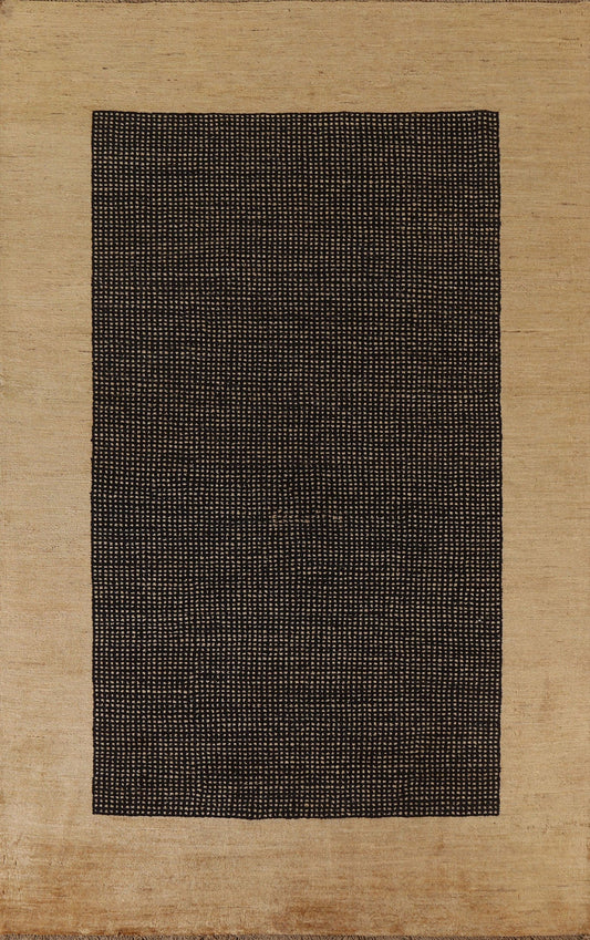 Black Wool Gabbeh Kashkoli Area Rug 6x8