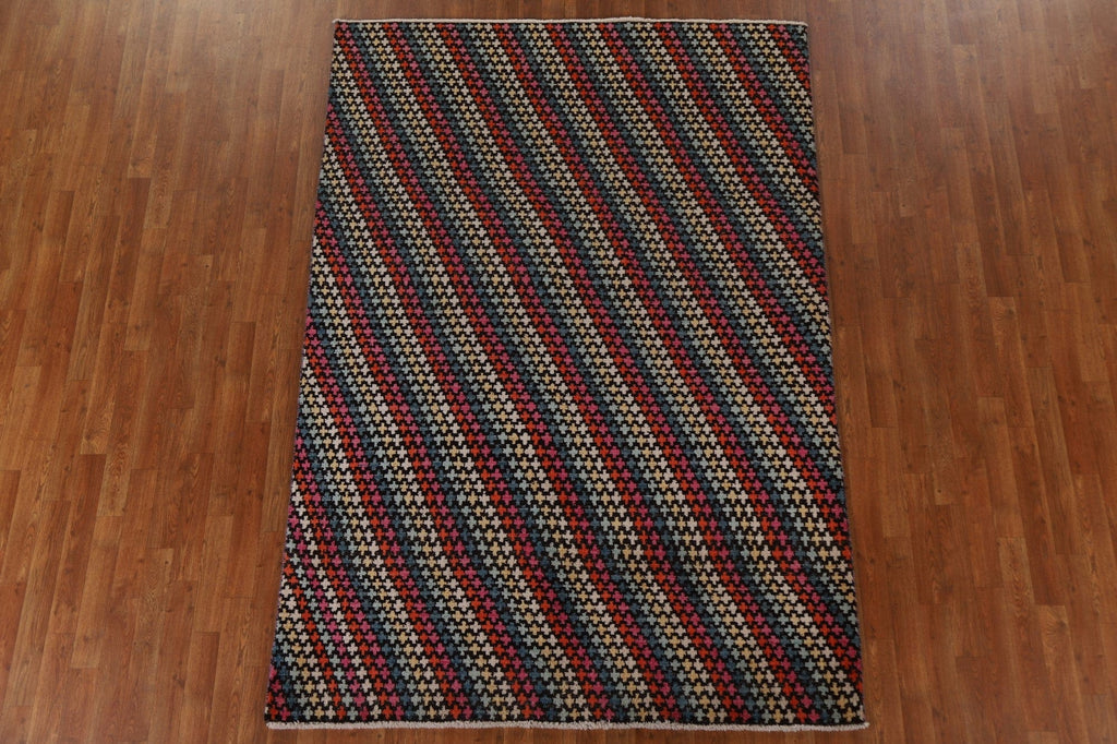 Striped Gabbeh Kashkoli Wool Area Rug 6x8