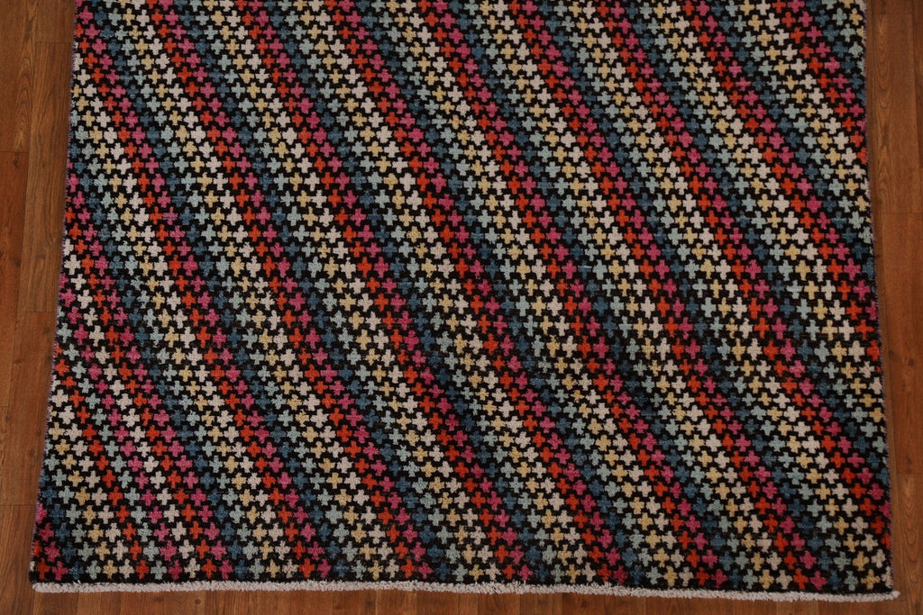 Striped Gabbeh Kashkoli Wool Area Rug 6x8