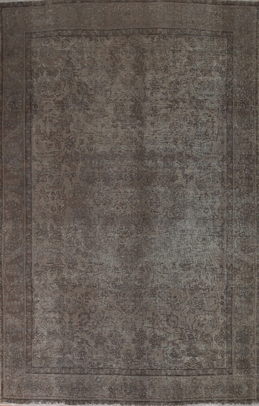 Distressed Over-Dyed Tabriz Persian Area Rug 8x11