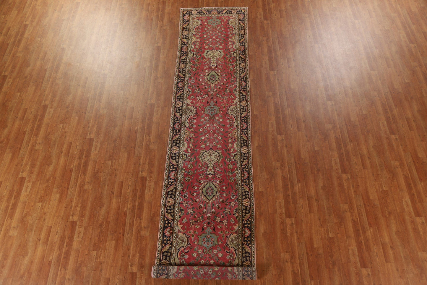 Distressed Tabriz Persian Runner Rug 3x15