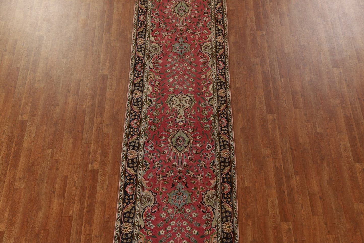 Distressed Tabriz Persian Runner Rug 3x15