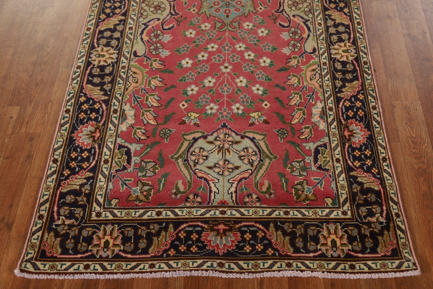 Distressed Tabriz Persian Runner Rug 3x15