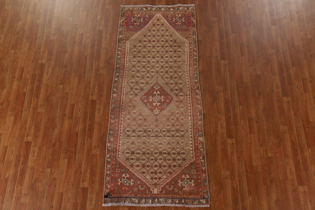 Wool Brown Koliaie Persian Runner Rug 3x8