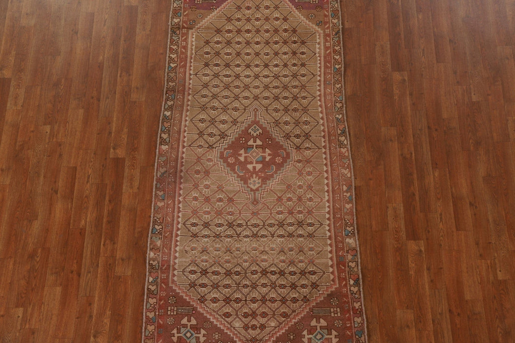 Wool Brown Koliaie Persian Runner Rug 3x8