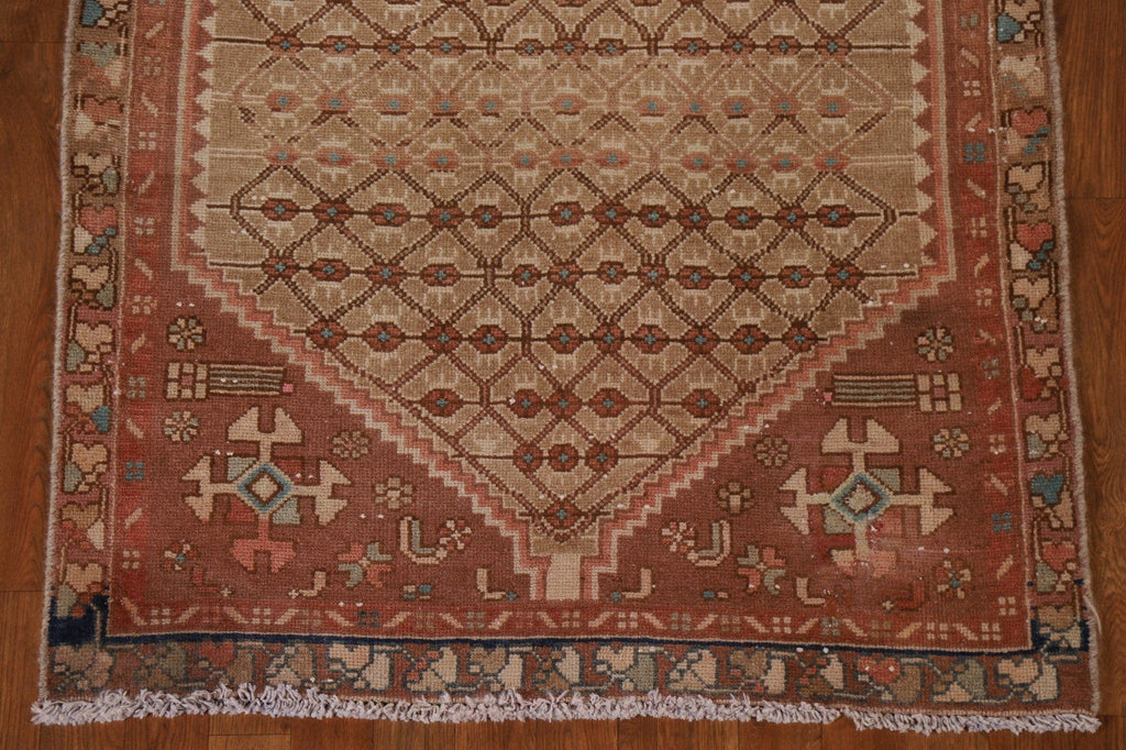 Wool Brown Koliaie Persian Runner Rug 3x8