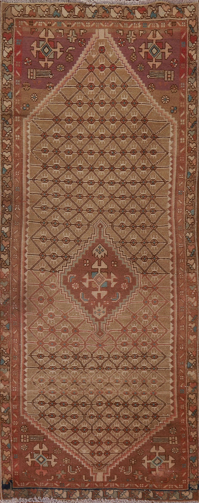 Wool Brown Koliaie Persian Runner Rug 3x8