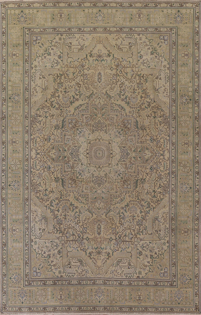 Distressed Wool Tabriz Persian Area Rug 8x11