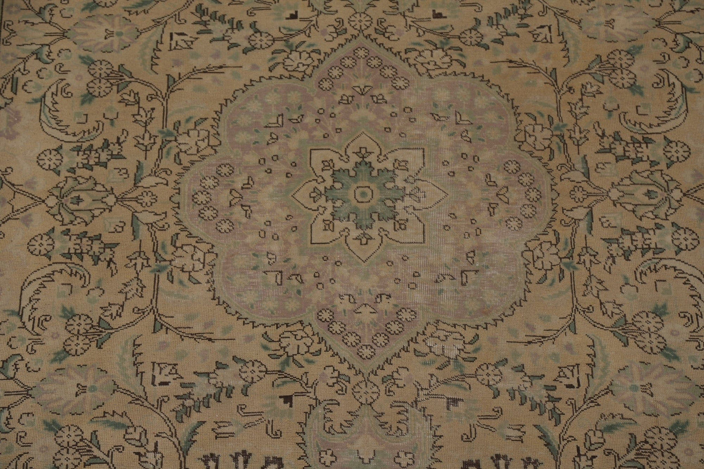 Vintage Distressed Tabriz Persian Area Rug 9x11