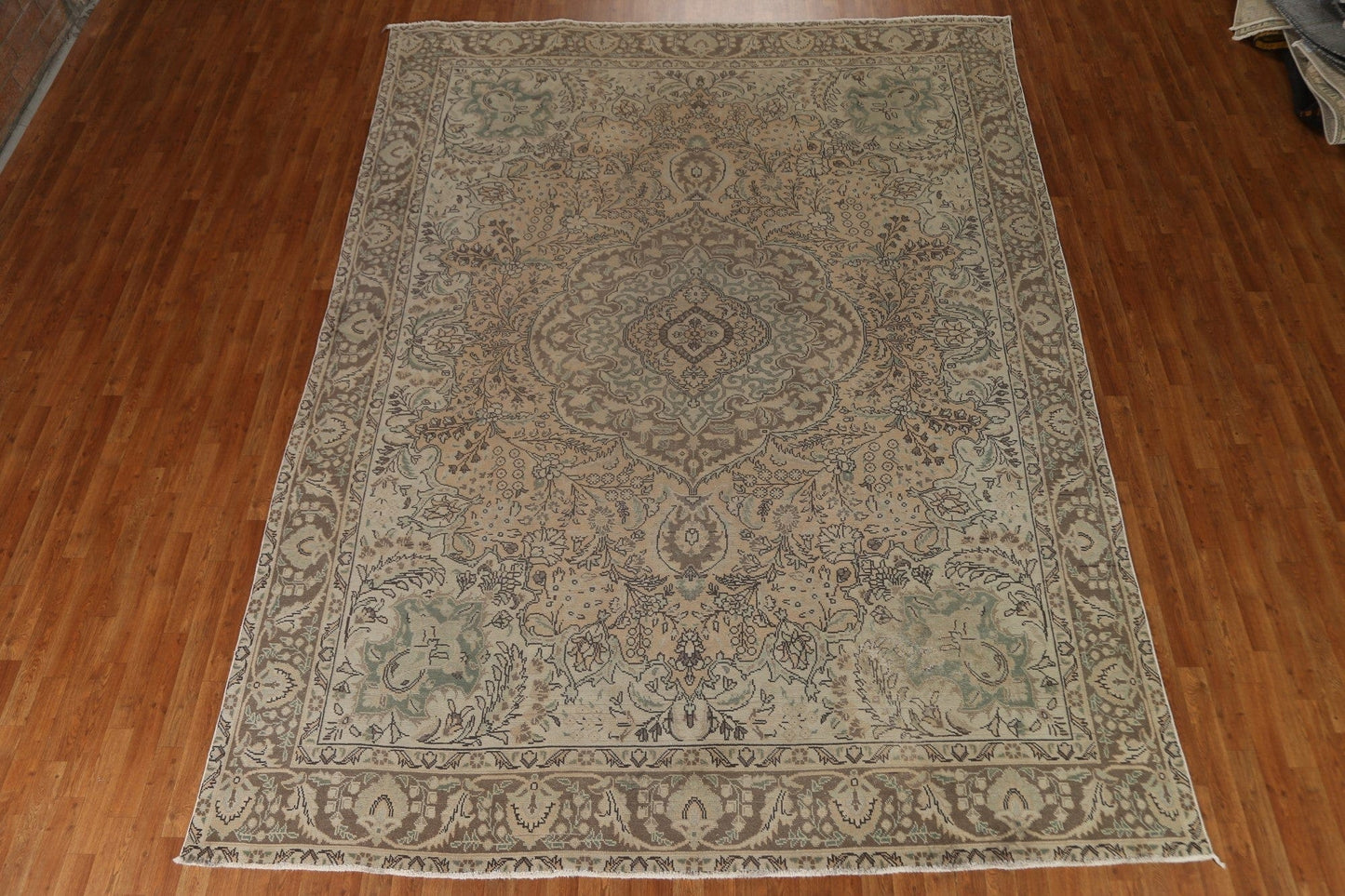 Distressed Wool Tabriz Persian Area Rug 9x12