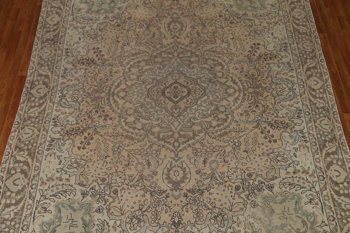 Distressed Wool Tabriz Persian Area Rug 9x12