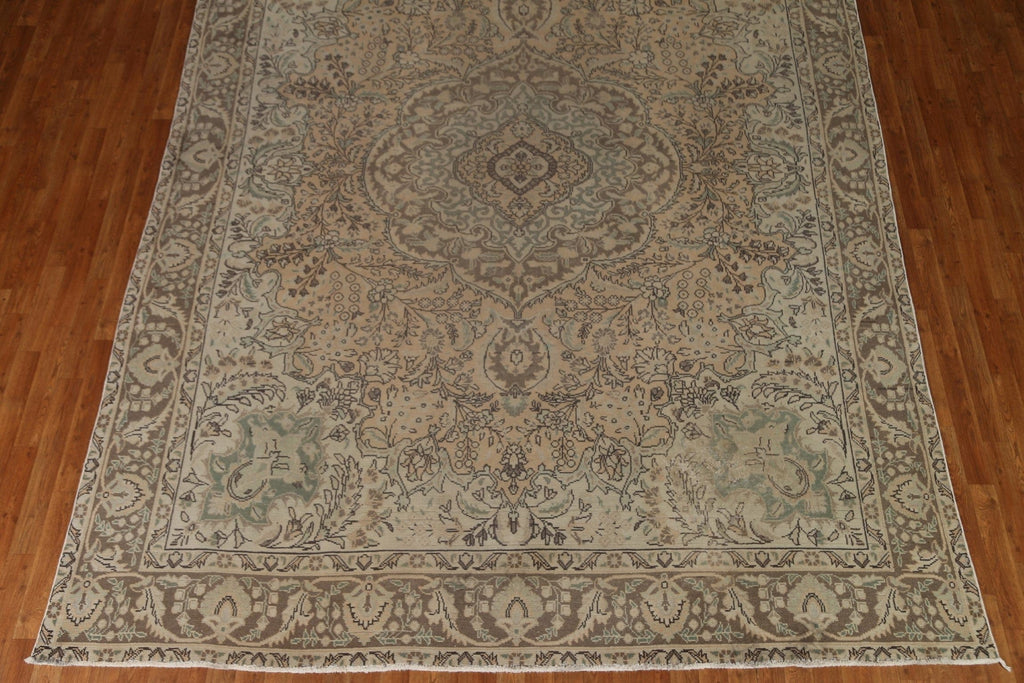 Distressed Wool Tabriz Persian Area Rug 9x12