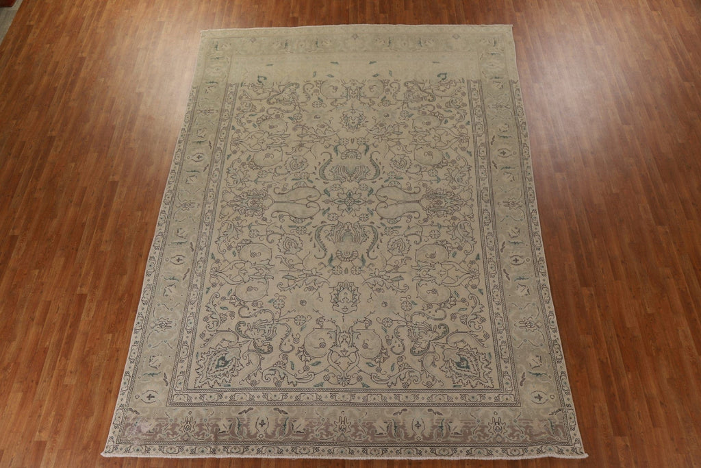 Distressed Tabriz Persian Area Rug 10x13