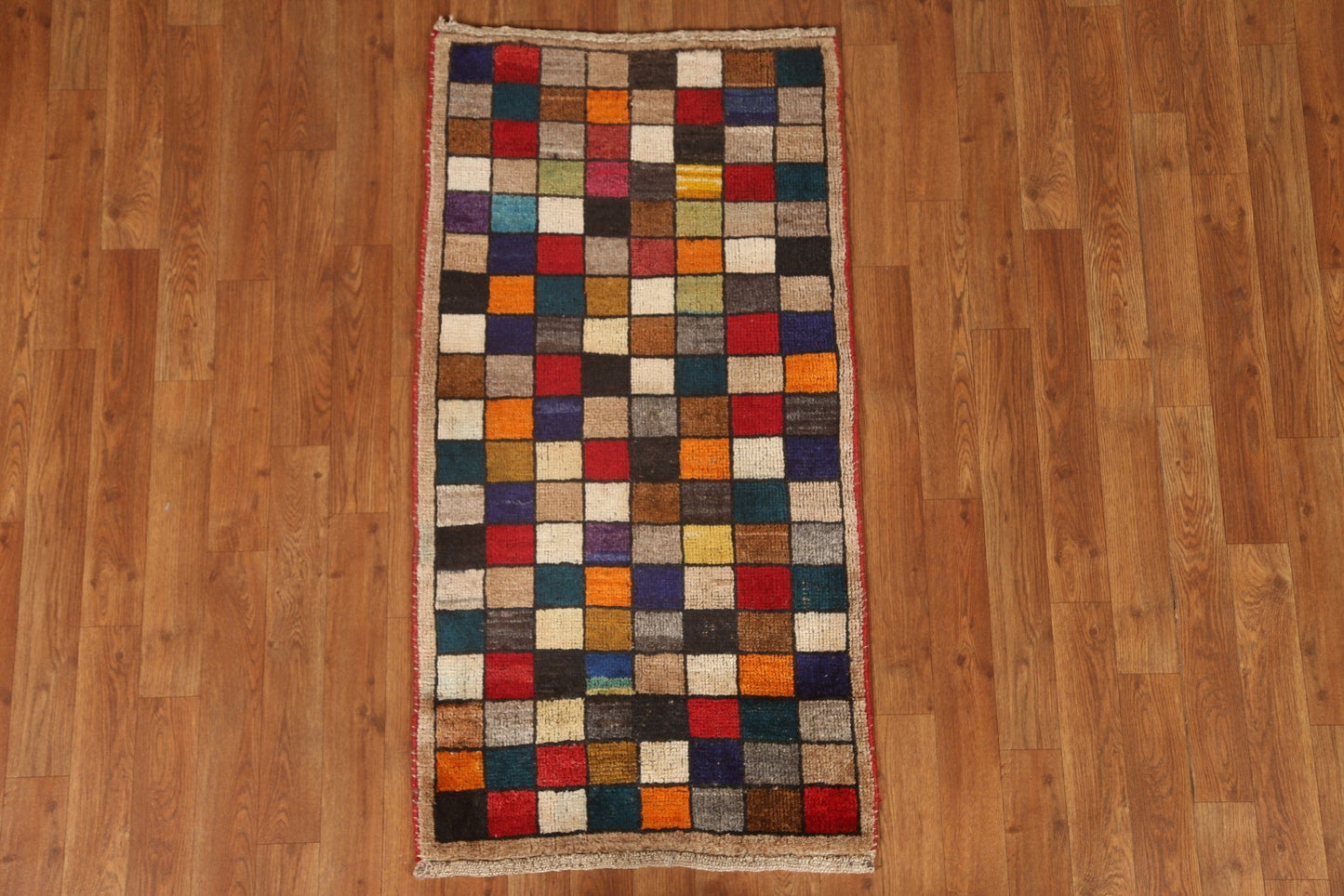 Checkered Gabbeh Persian Area Rug 2x4