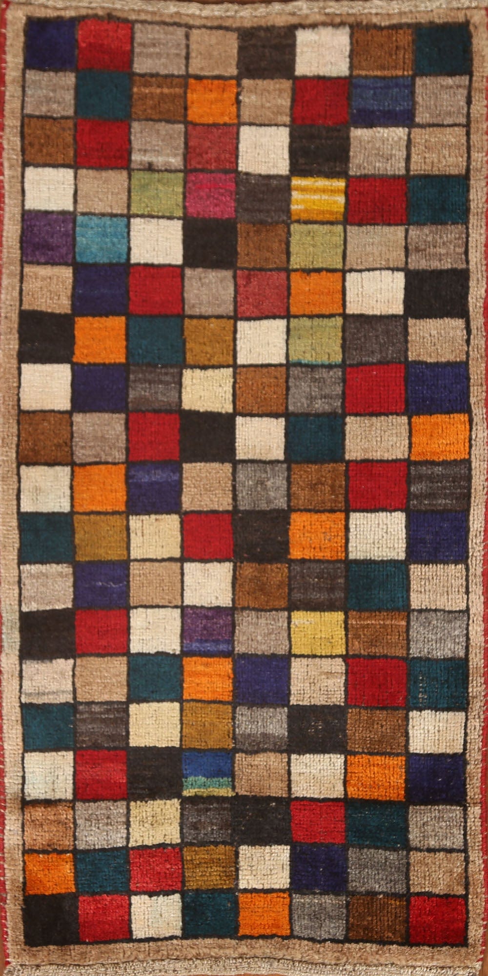 Checkered Gabbeh Persian Area Rug 2x4