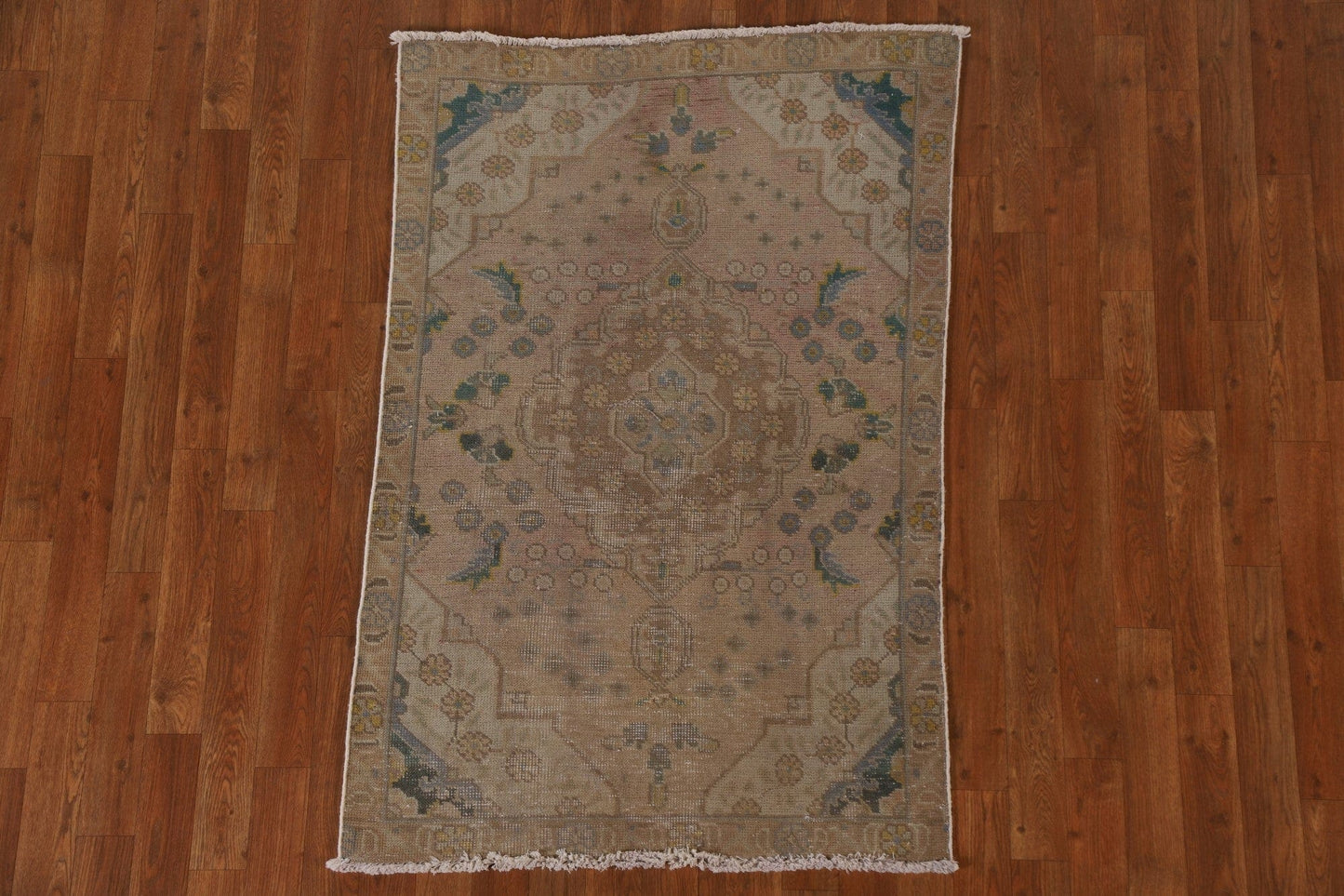 Distressed Wool Tabriz Persian Area Rug 3x4