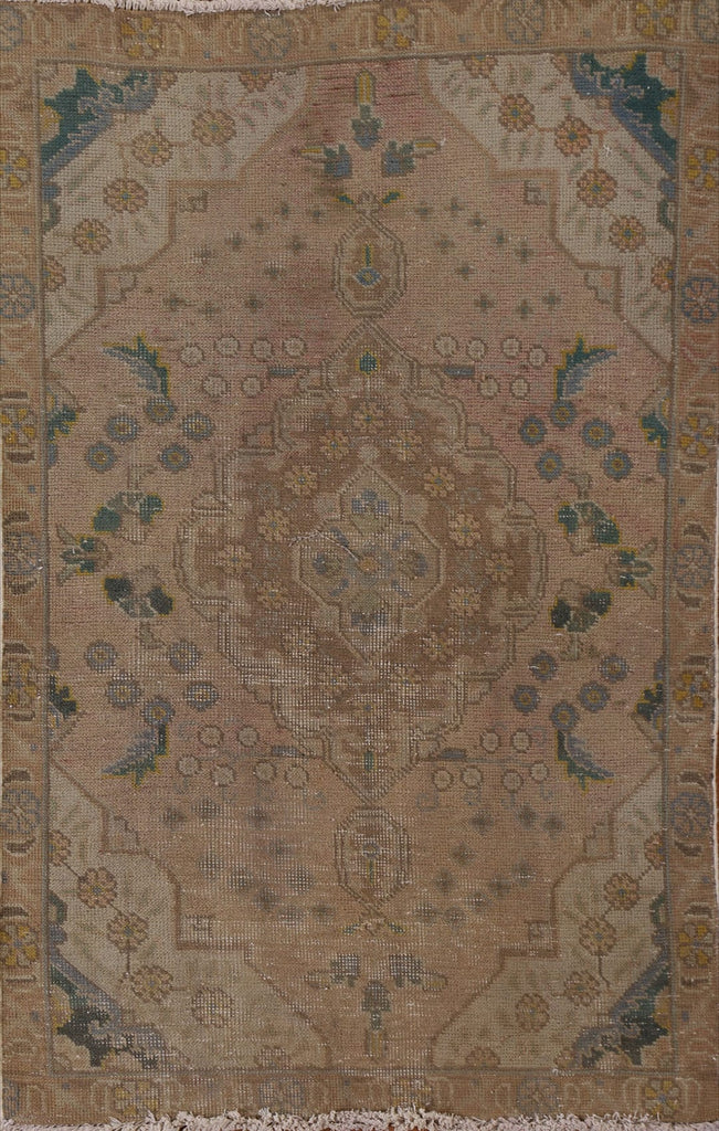 Distressed Wool Tabriz Persian Area Rug 3x4