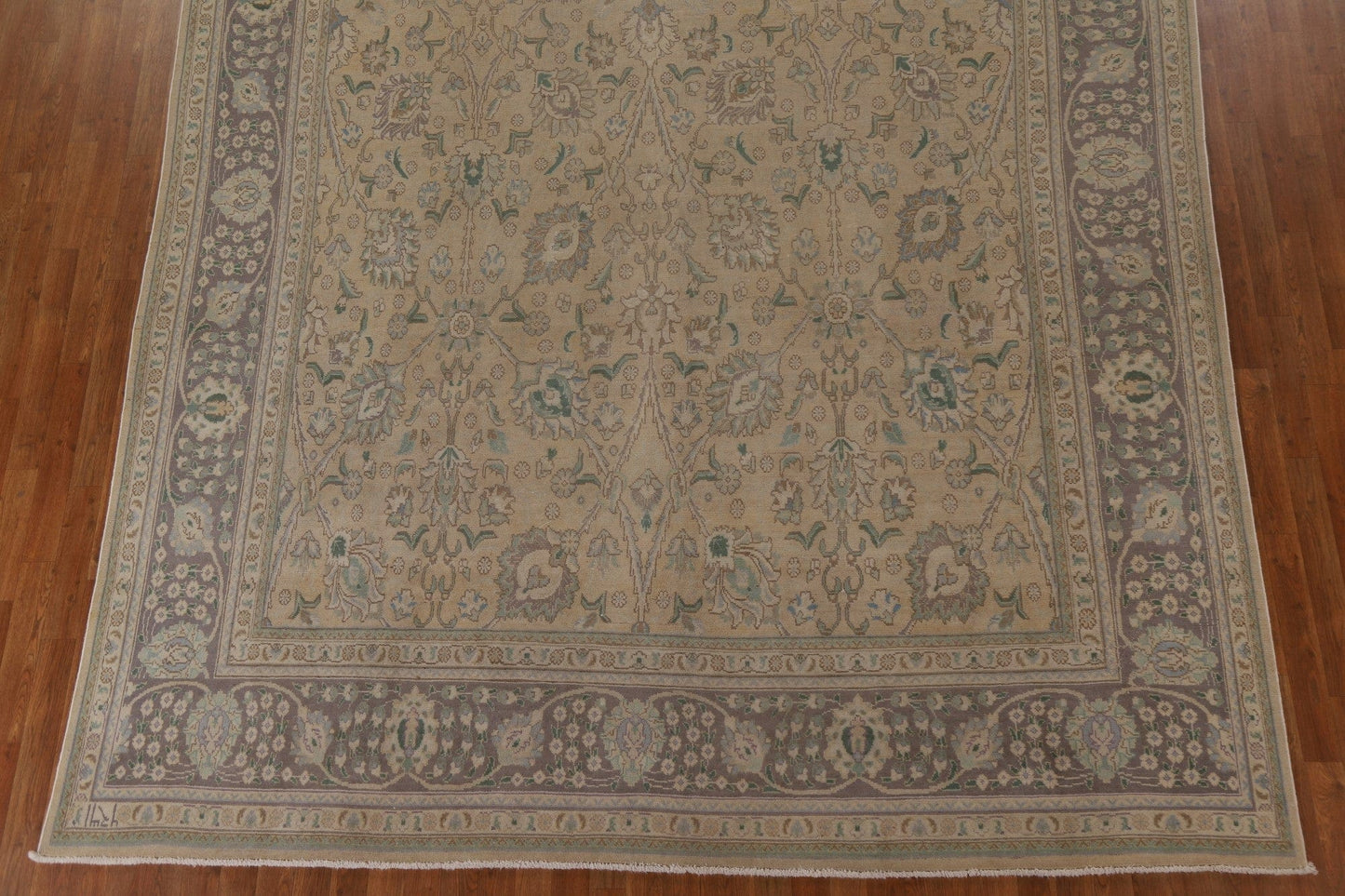 Floral Distressed Tabriz Persian Area Rug 9x13