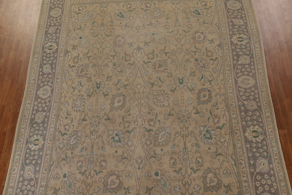 Floral Distressed Tabriz Persian Area Rug 9x13