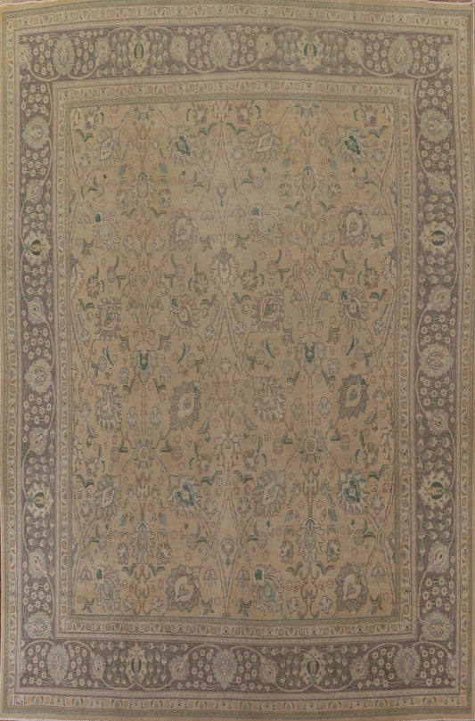 Floral Distressed Tabriz Persian Area Rug 9x13