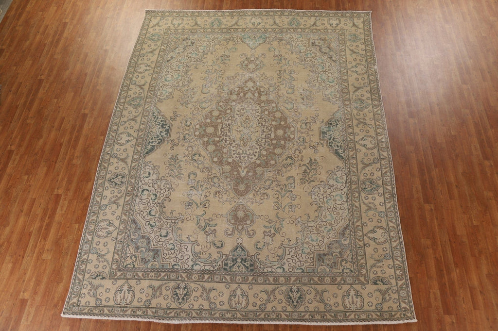 Distressed Tabriz Persian Area Rug 10x13