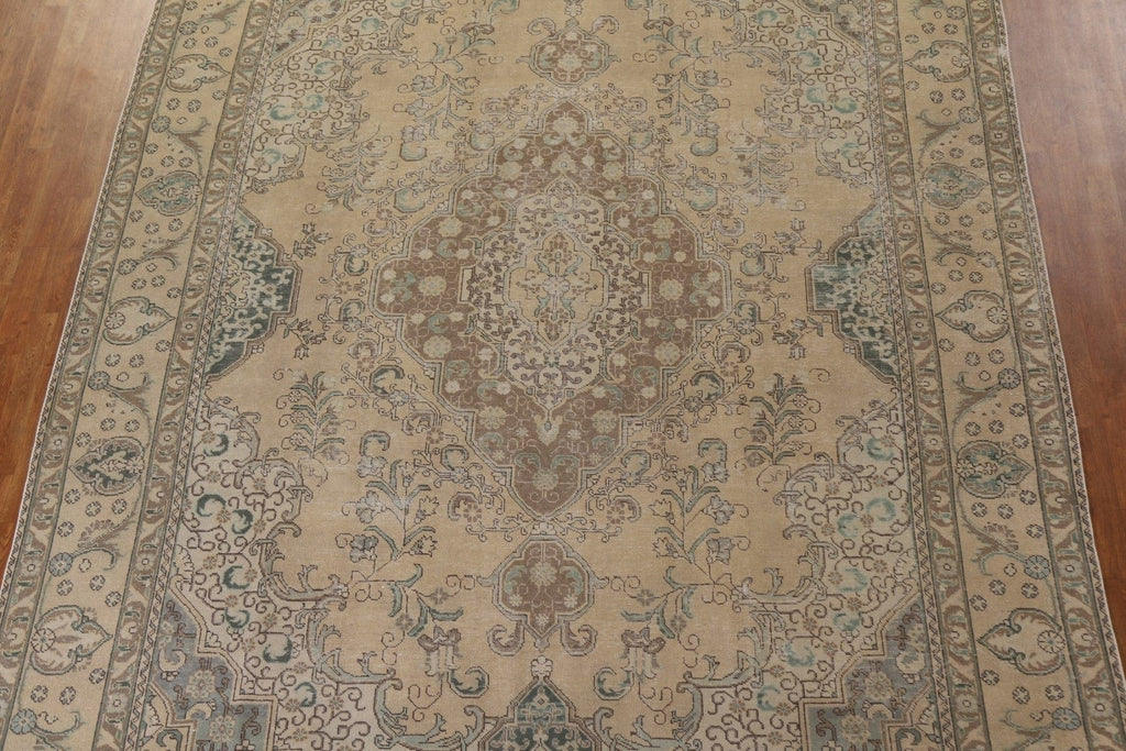 Distressed Tabriz Persian Area Rug 10x13