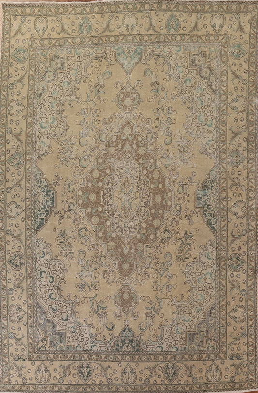 Distressed Tabriz Persian Area Rug 10x13