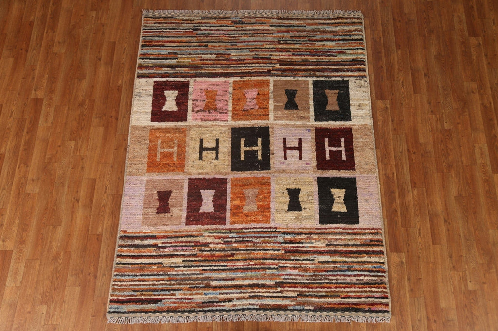 Geometric Moroccan Wool Area Rug 5x7