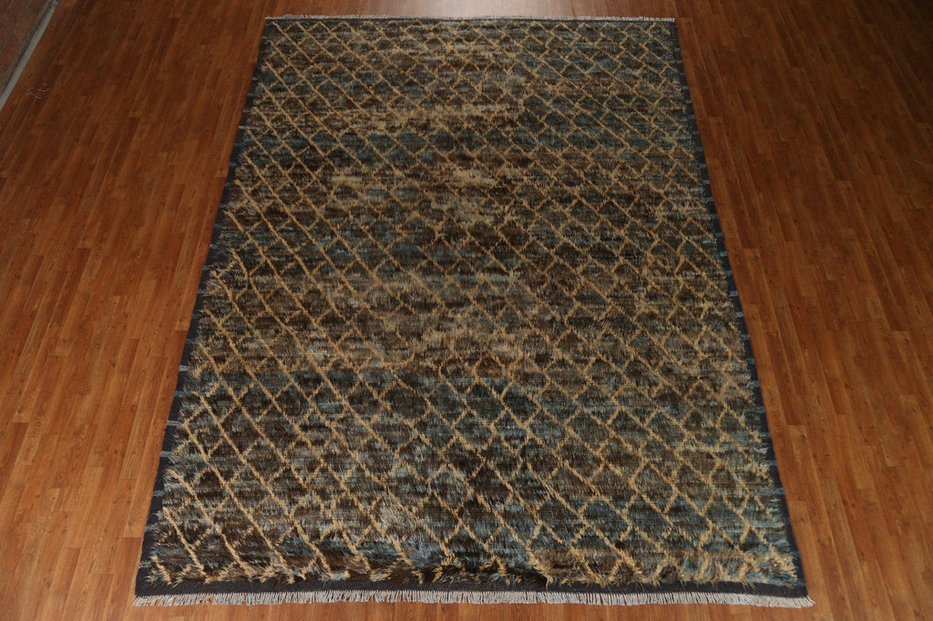 Brown/ Blue Moroccan Berber Oriental Area Rug 9x12