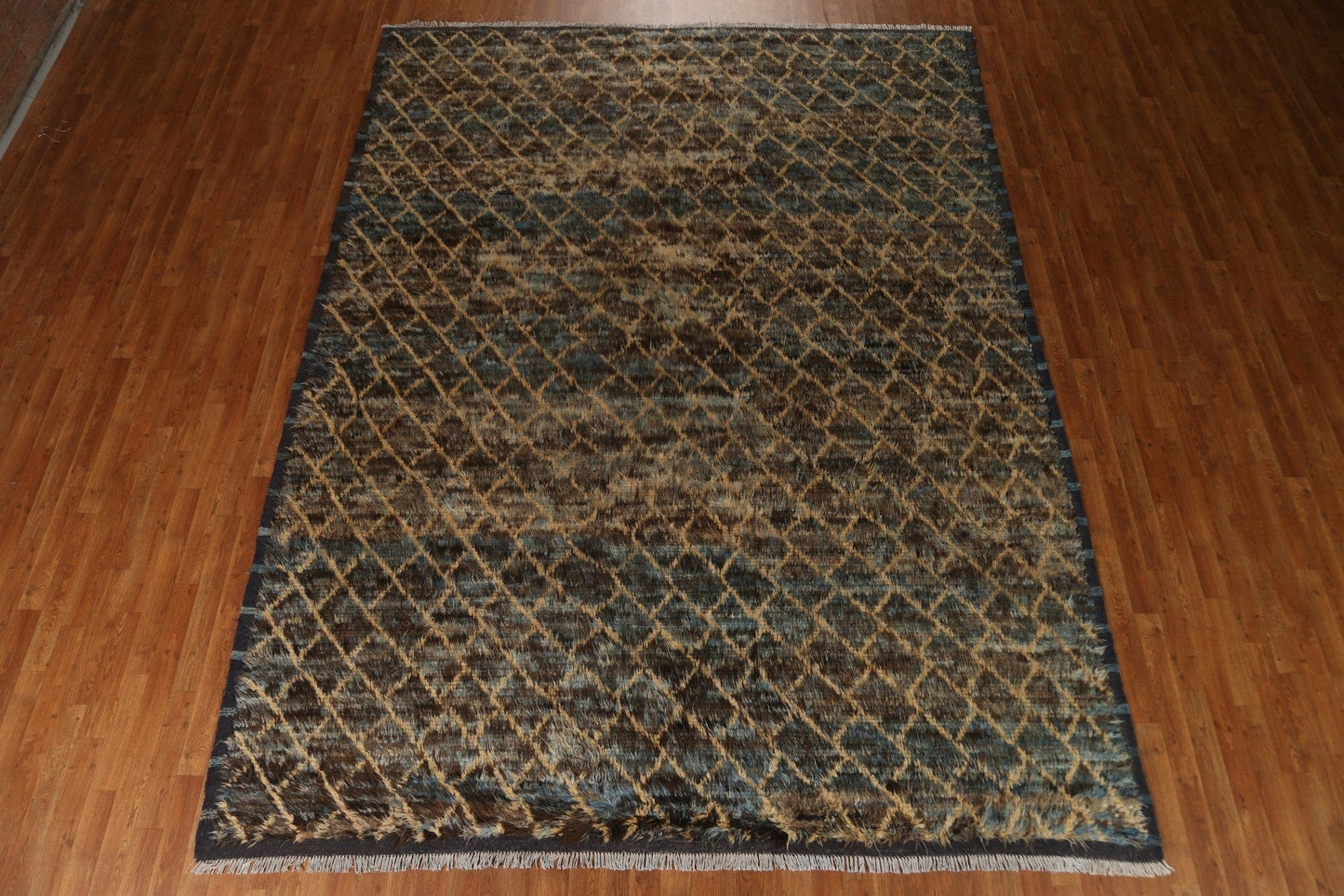 Brown/ Blue Moroccan Berber Oriental Area Rug 9x12