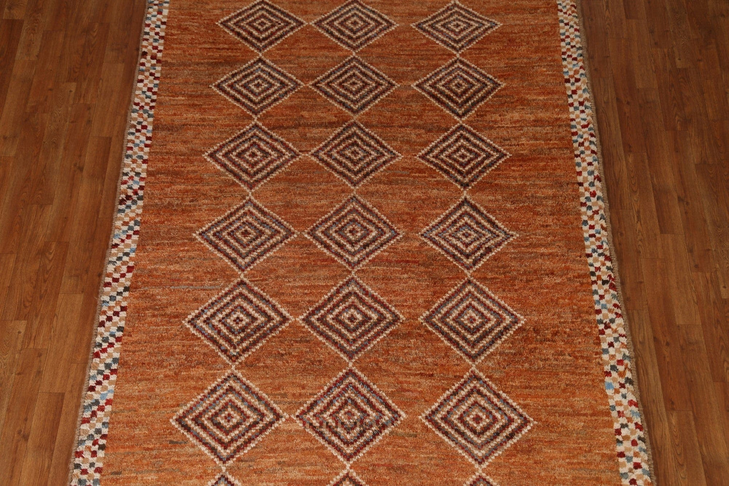 Orange Moroccan Oriental Area Rug 6x8