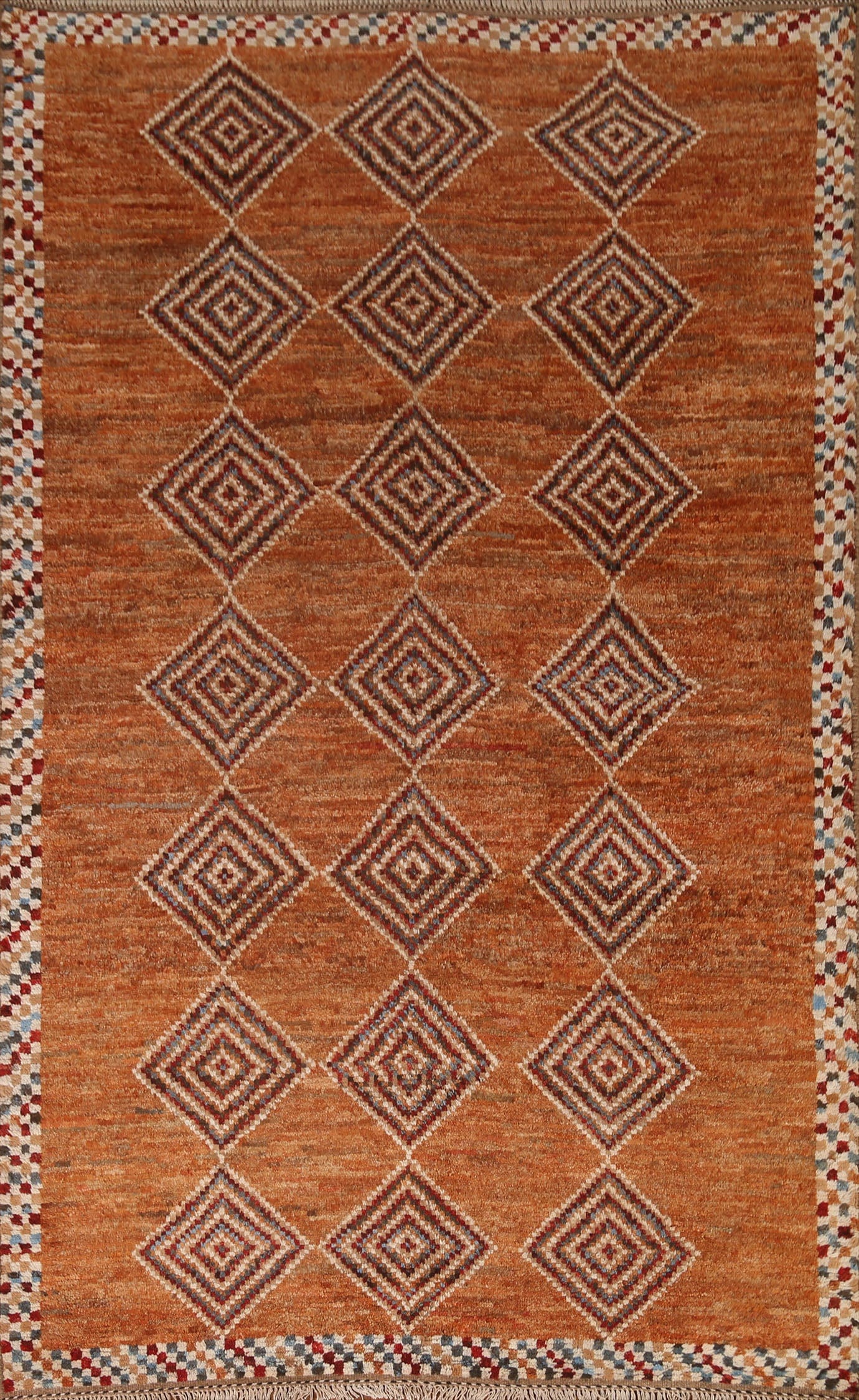 Orange Moroccan Oriental Area Rug 6x8