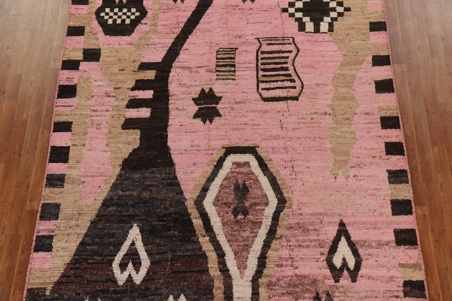 Pink Moroccan Oriental Area Rug 7x10