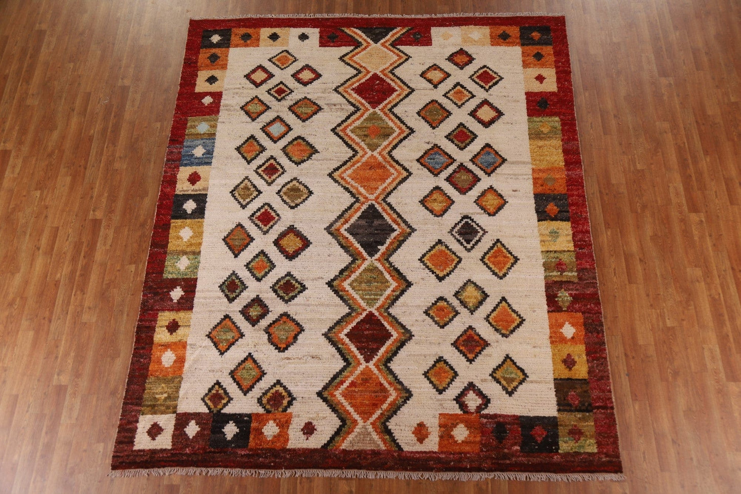 Geometric Moroccan Wool Area Rug 8x10