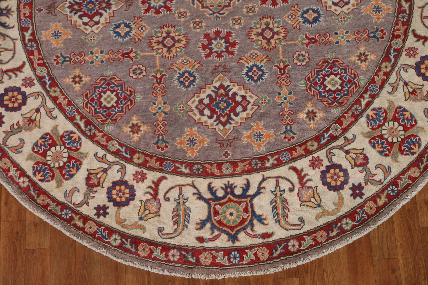 Geometric Kazak Oriental Round Rug 7x7