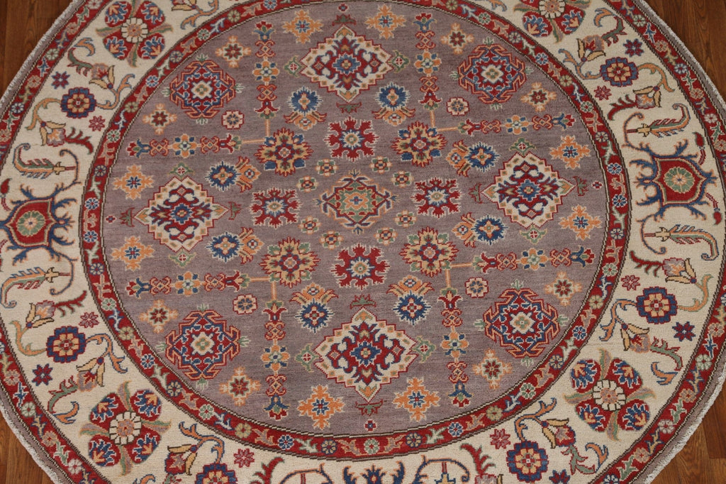 Geometric Kazak Oriental Round Rug 7x7