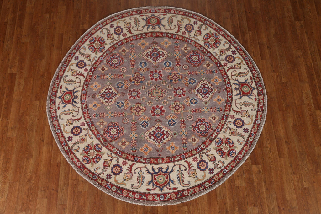 Geometric Kazak Oriental Round Rug 7x7