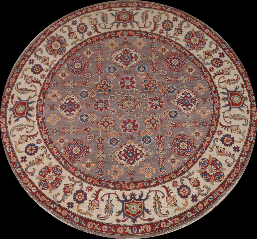 Geometric Kazak Oriental Round Rug 7x7