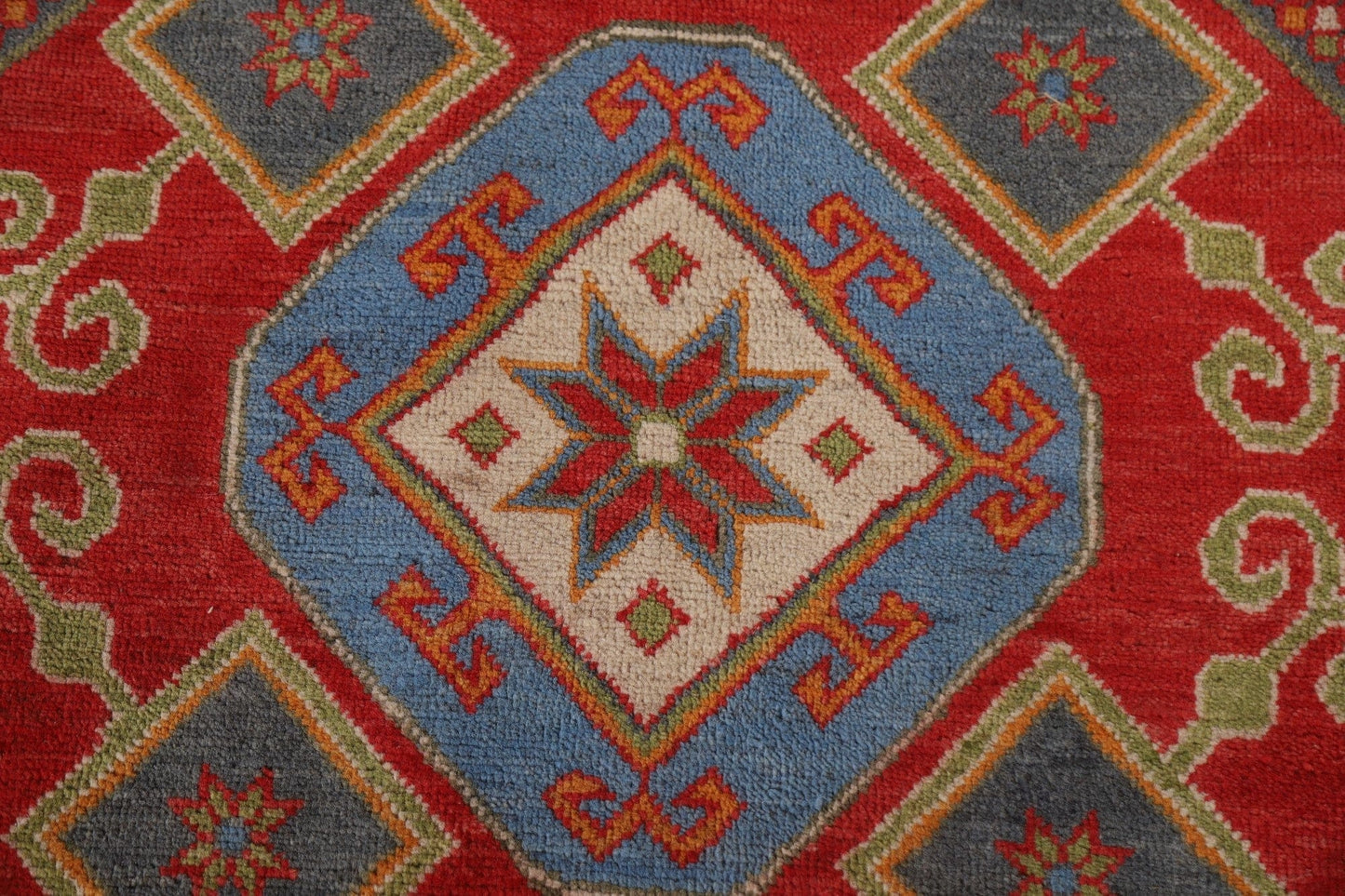 Blue Vegetable Dye Kazak Round Area Rug 10x10