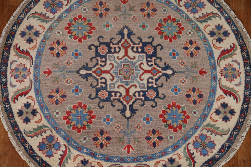 Geometric Kazak Round Area Rug 5x5