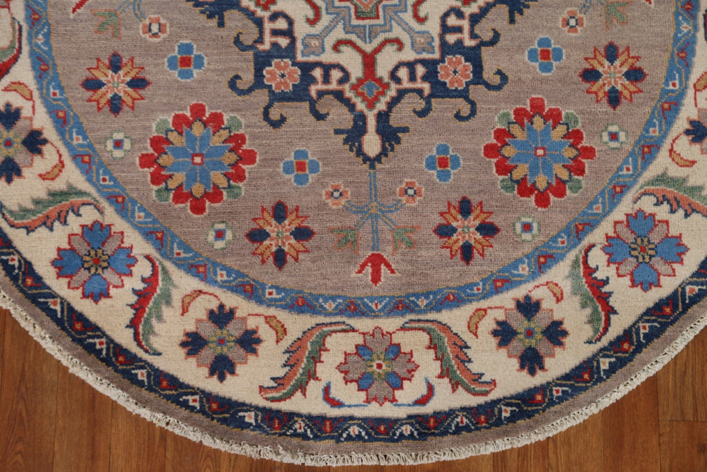 Geometric Kazak Round Area Rug 5x5